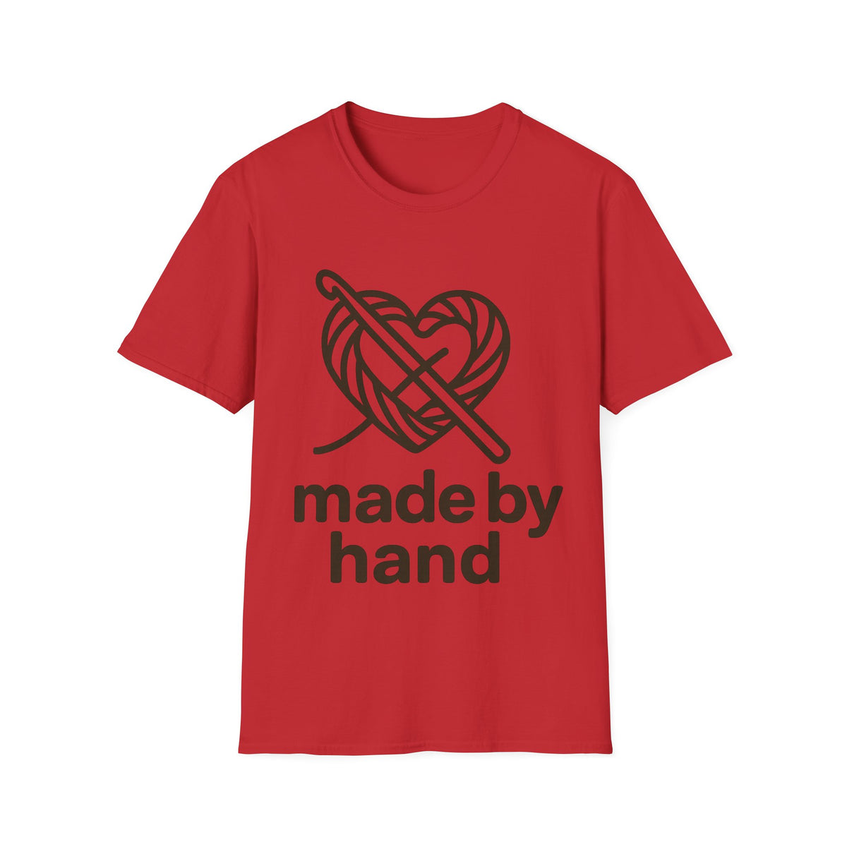 "Made By Hand" Minimalist Maker Tee | Crochet Knitting Crafter T-Shirt - Trending Now - September 2026