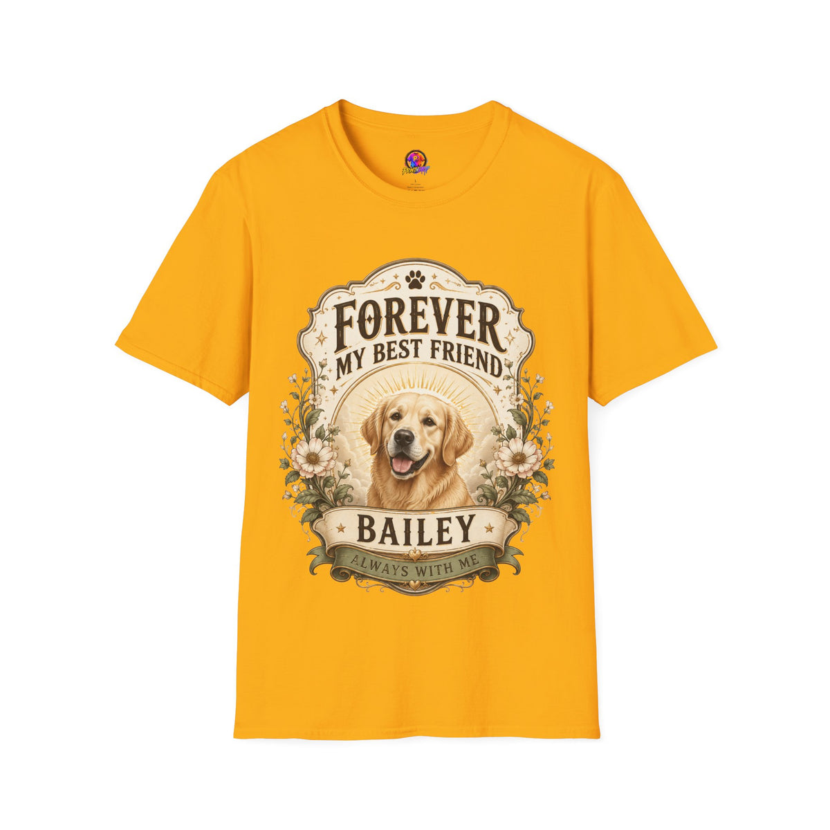 Dog Memorial T-Shirt — "Forever My Best Friend" Personalized Pet Tribute Tee