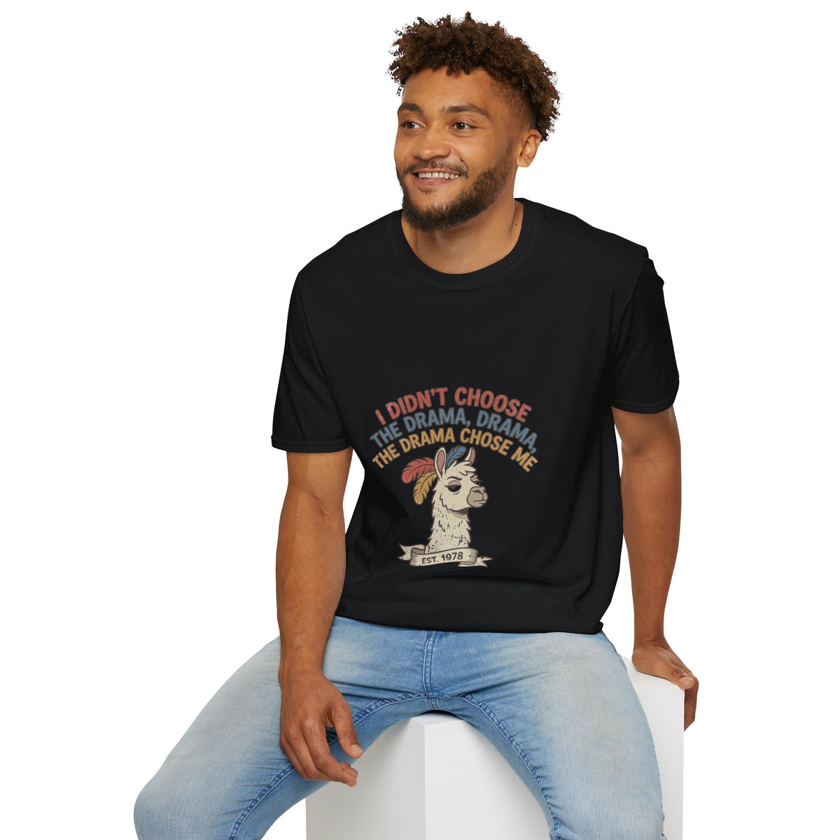 Funny And Witty Llama Drama Graphic T-Shirt — "I Didn’t Choose the Drama" Retro Design