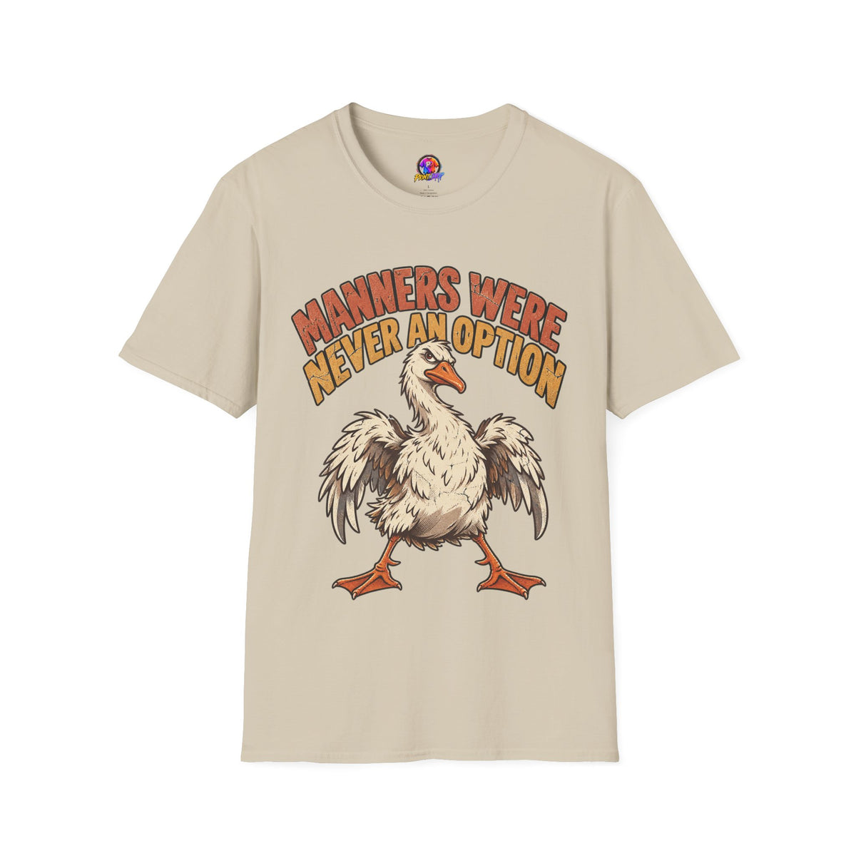 Funny And Witty “Manners Were Never An Option” Goose Graphic T-Shirt