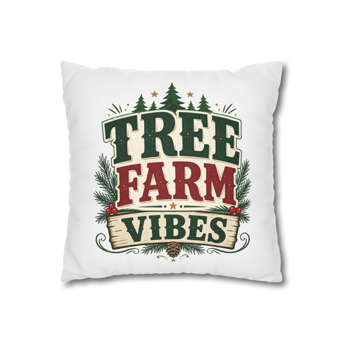 Christmas Pillowcase Tree Farm Vibes Holiday Pillow
