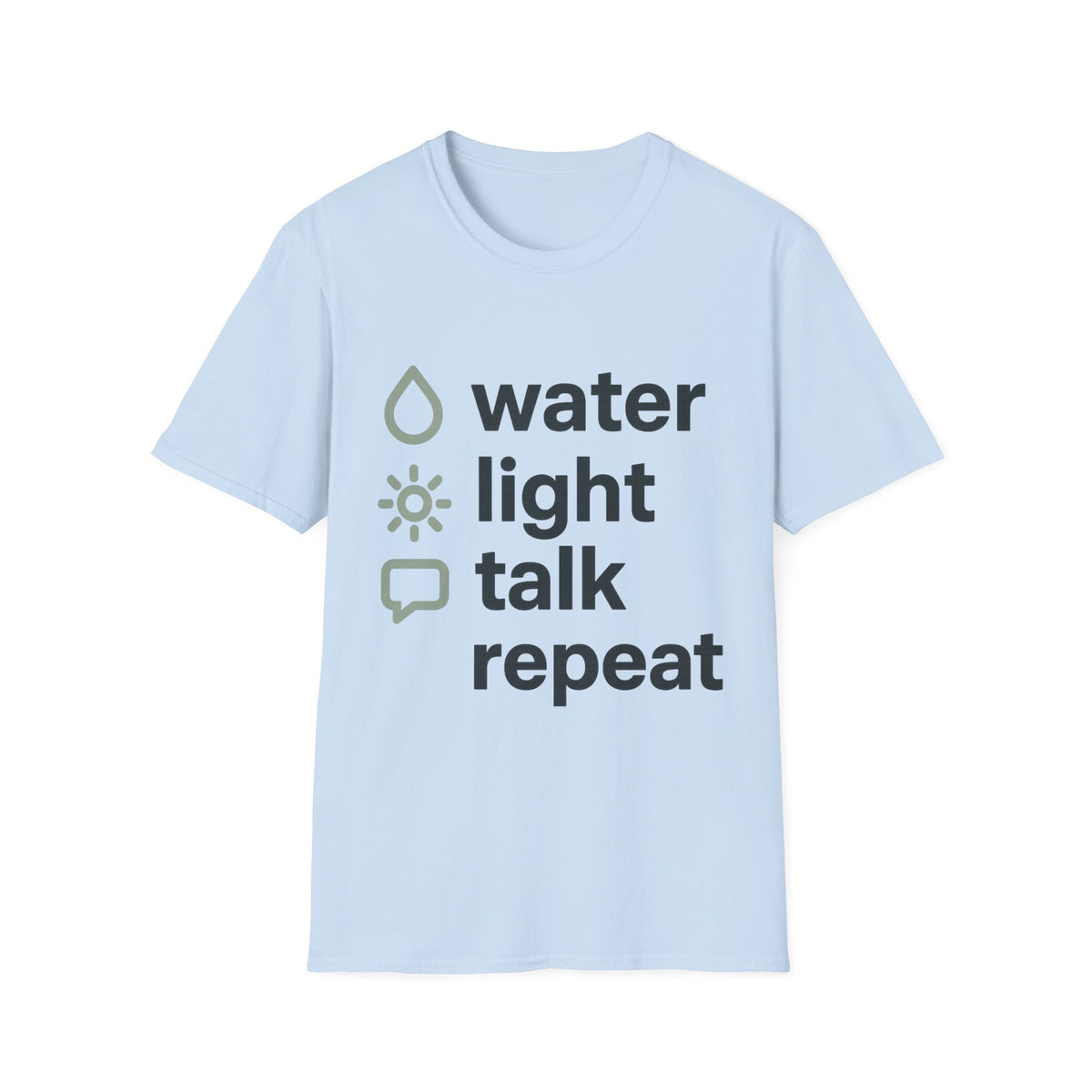 Eco Icons T-Shirt — Minimal 'water • light • forest' Graphic Tee - Trending Now - September 2026