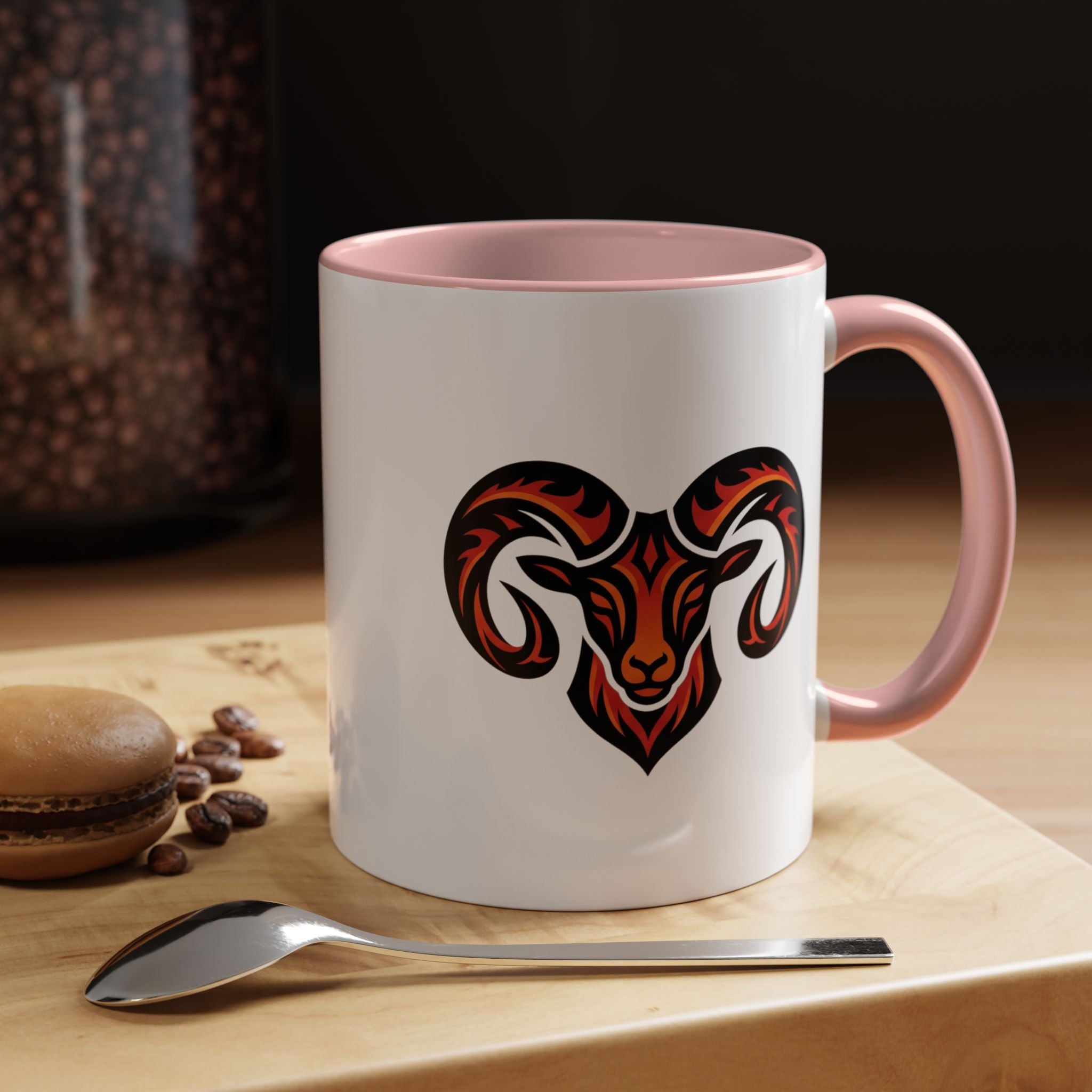 Ram Head Coffee Mug — Bold Tribal Goat Design Accent Mug
