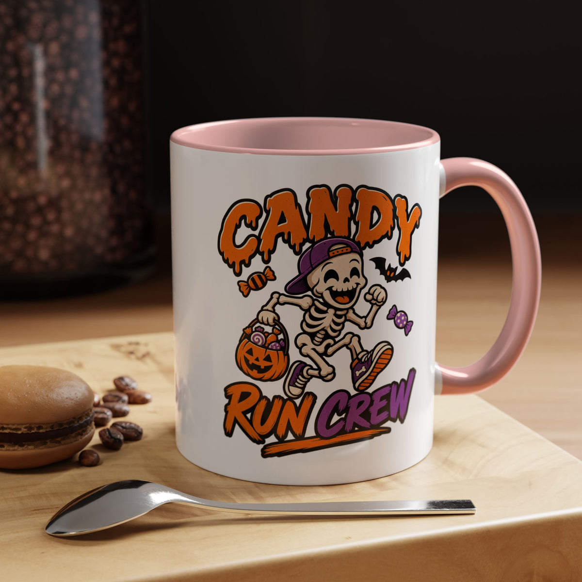 Candy Run Crew Coffee Mug — Halloween Skeleton Trick-or-Treat Accent Mug (11/15oz)
