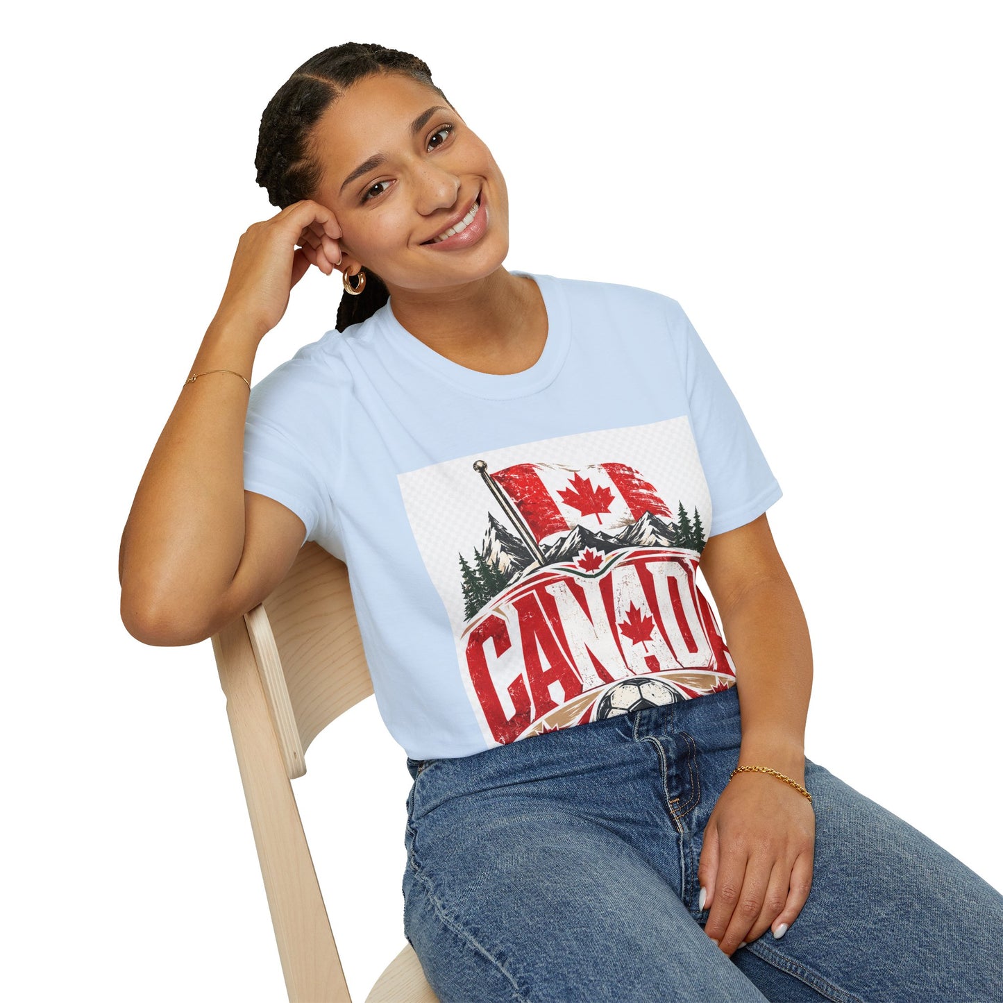 Canada Soccer T‑Shirt — Canadian Flag & Maple Leaf Crest