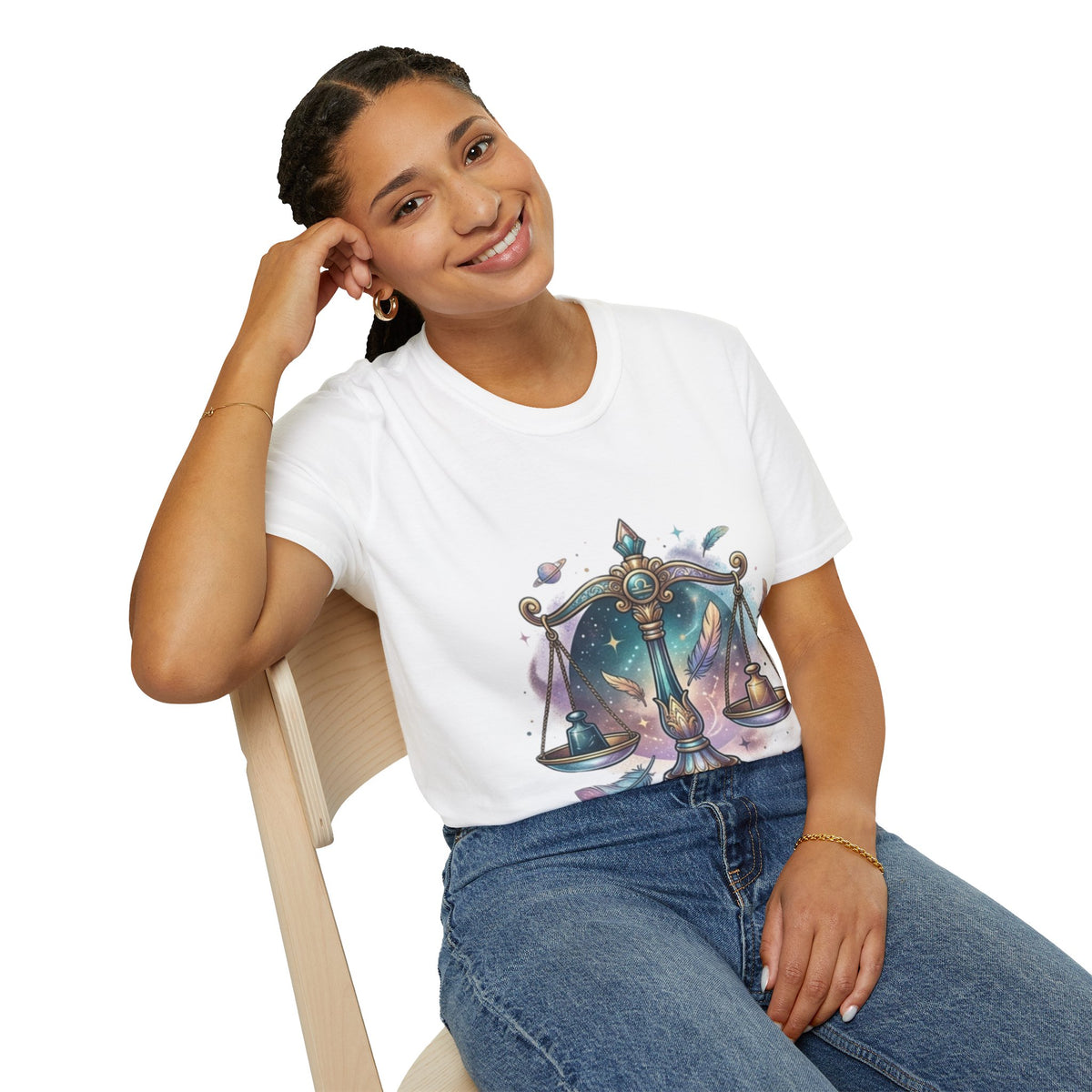 Libra Scales Zodiac T-Shirt — Celestial Astrology Graphic Tee