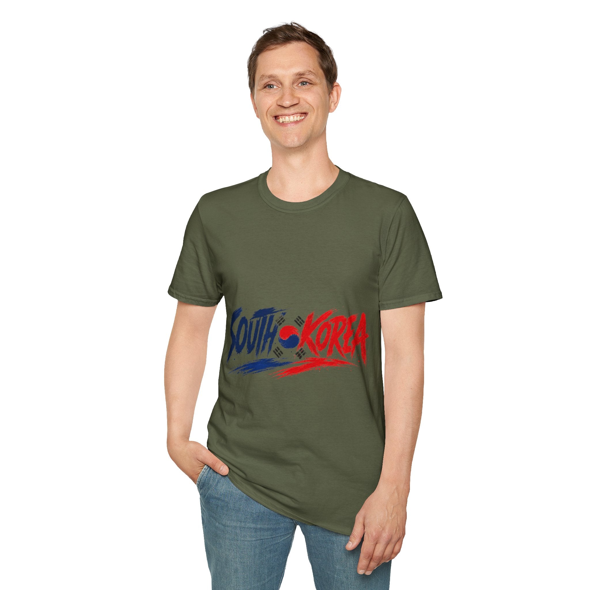 South Korea Flag Brushstroke T-Shirt — Patriotic Korean Travel Tee
