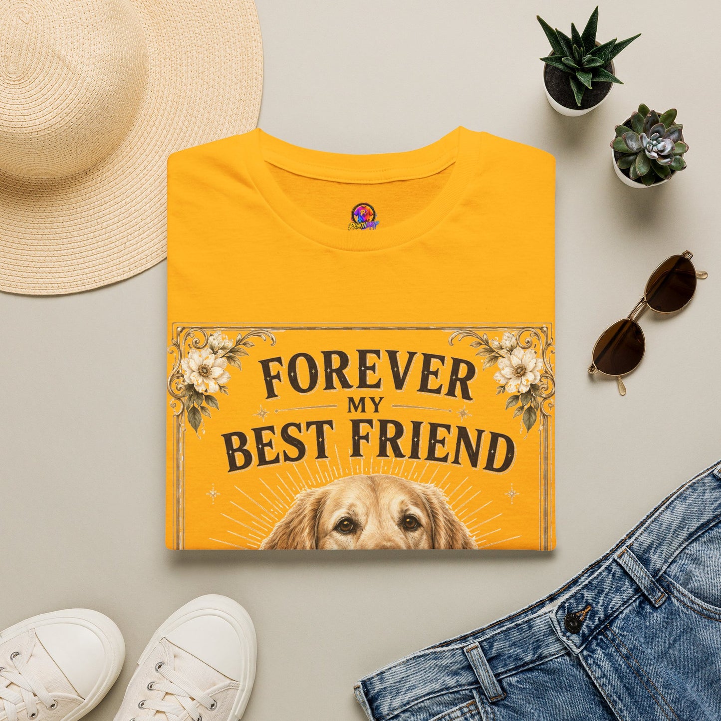 Forever My Best Friend Dog T-Shirt — Personalized Golden Retriever Tribute