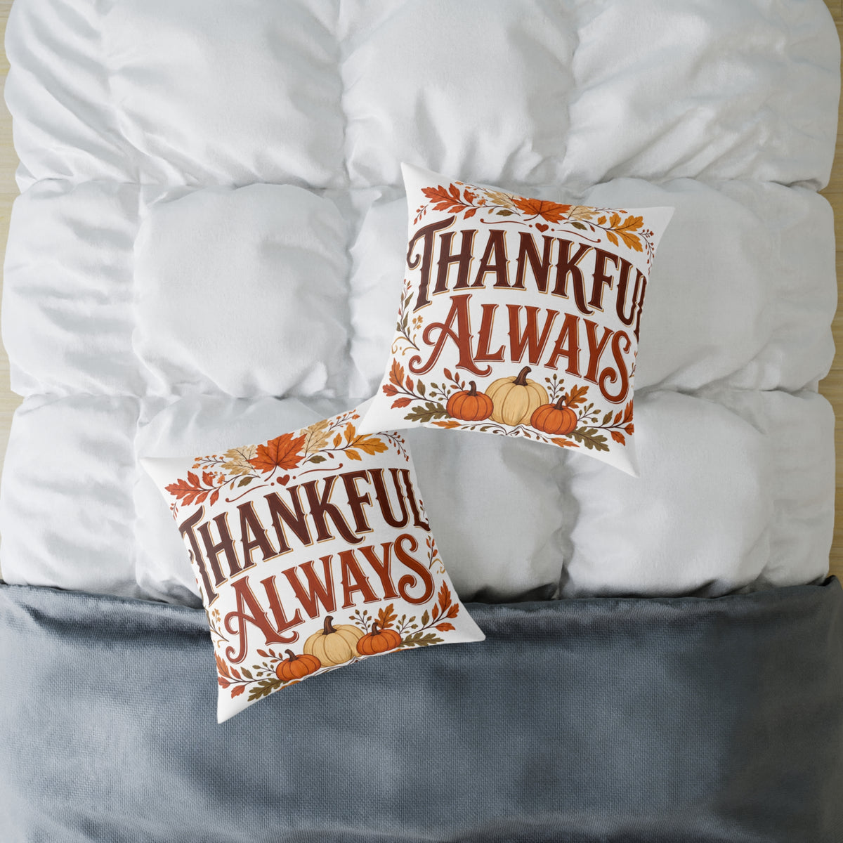 Thanksgiving Thankful Always Fall Throw Pillow