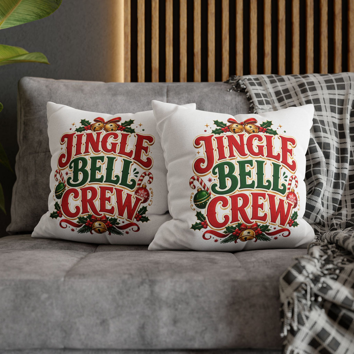 Christmas Jingle Bell Crew Christmas Throw Pillowcase