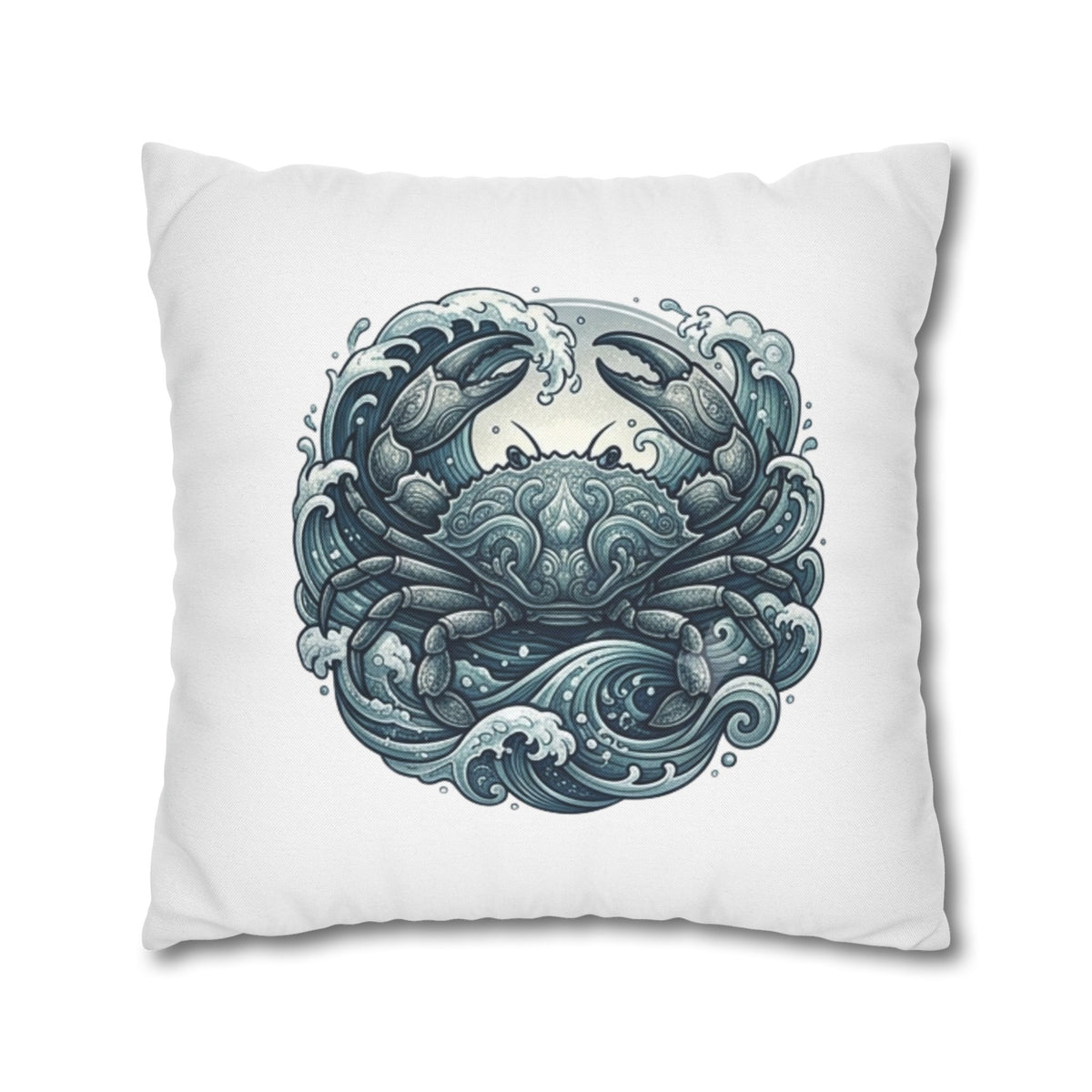 Cancer Zodiac Ocean Crab Decorative Pillowcase — Nautical Coastal Accent