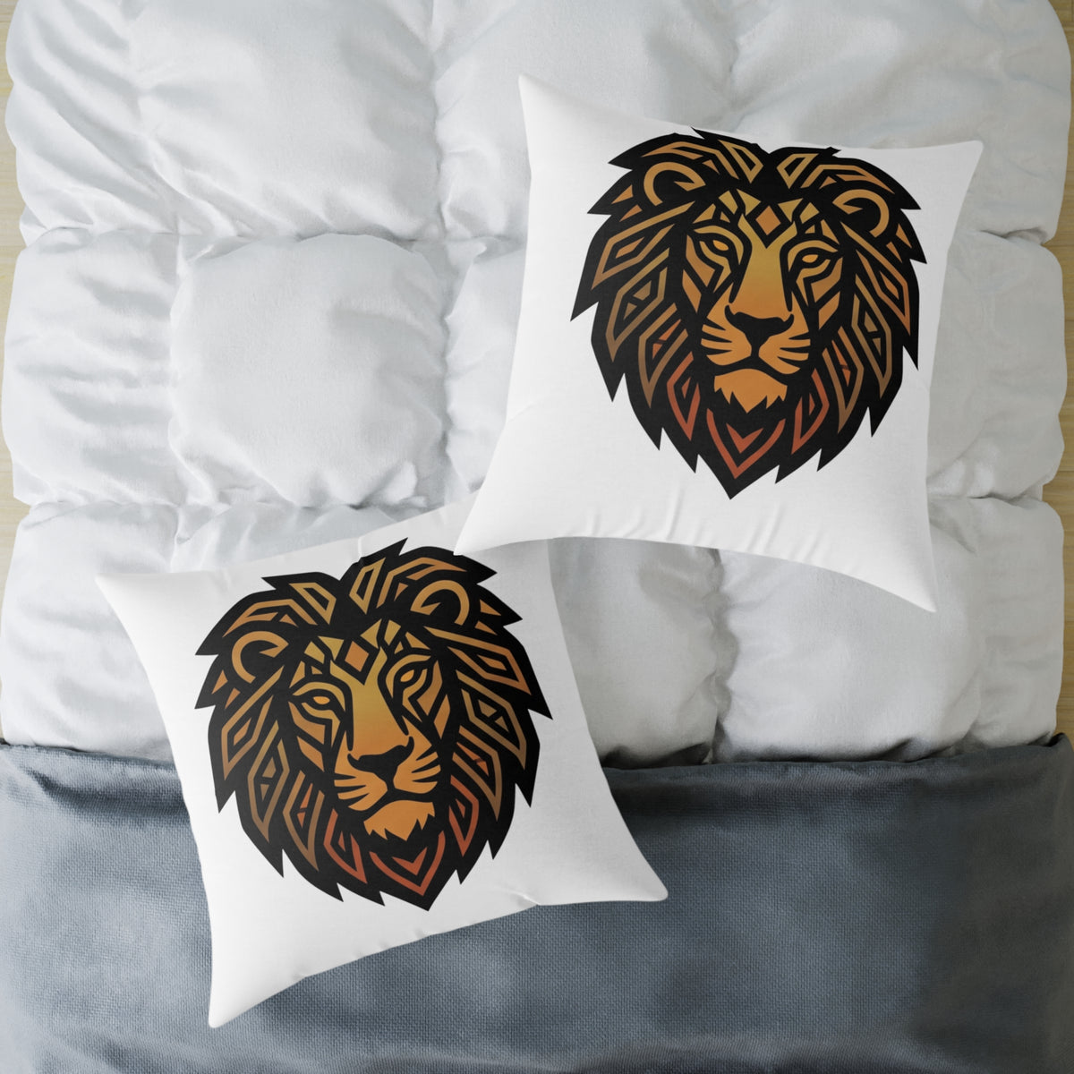 Leo Zodiac Lion Square Poly Canvas Pillow