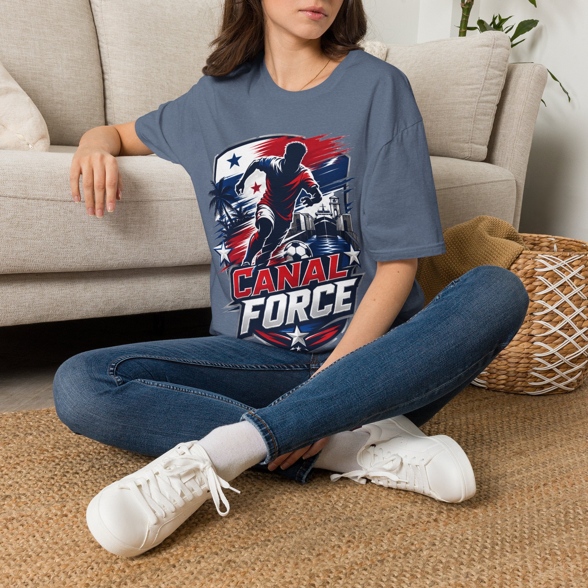 Canal Force Soccer T-Shirt - Patriotic Player Graphic Tee - Panama Shirt