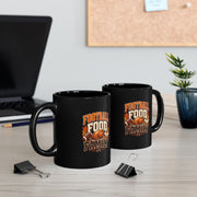 Thanksgiving Black Mug Football Food Family Mug — Black Coffee Cup for Game Day