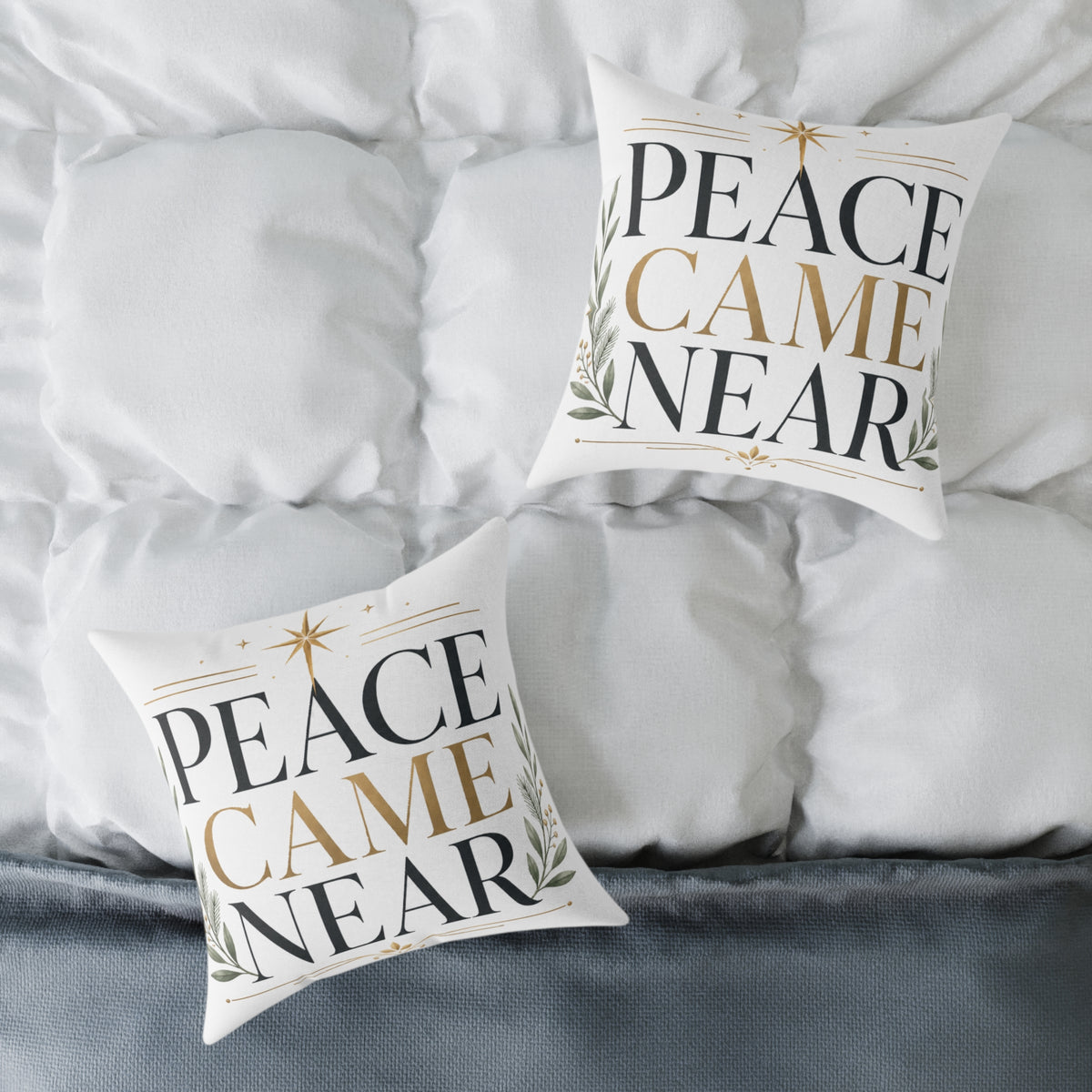 Christmas Peace Came Near Pillow – Christmas Holiday Decorative Throw Cushion