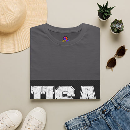USA Vintage Block T-Shirt — Patriotic Americana Graphic Tee