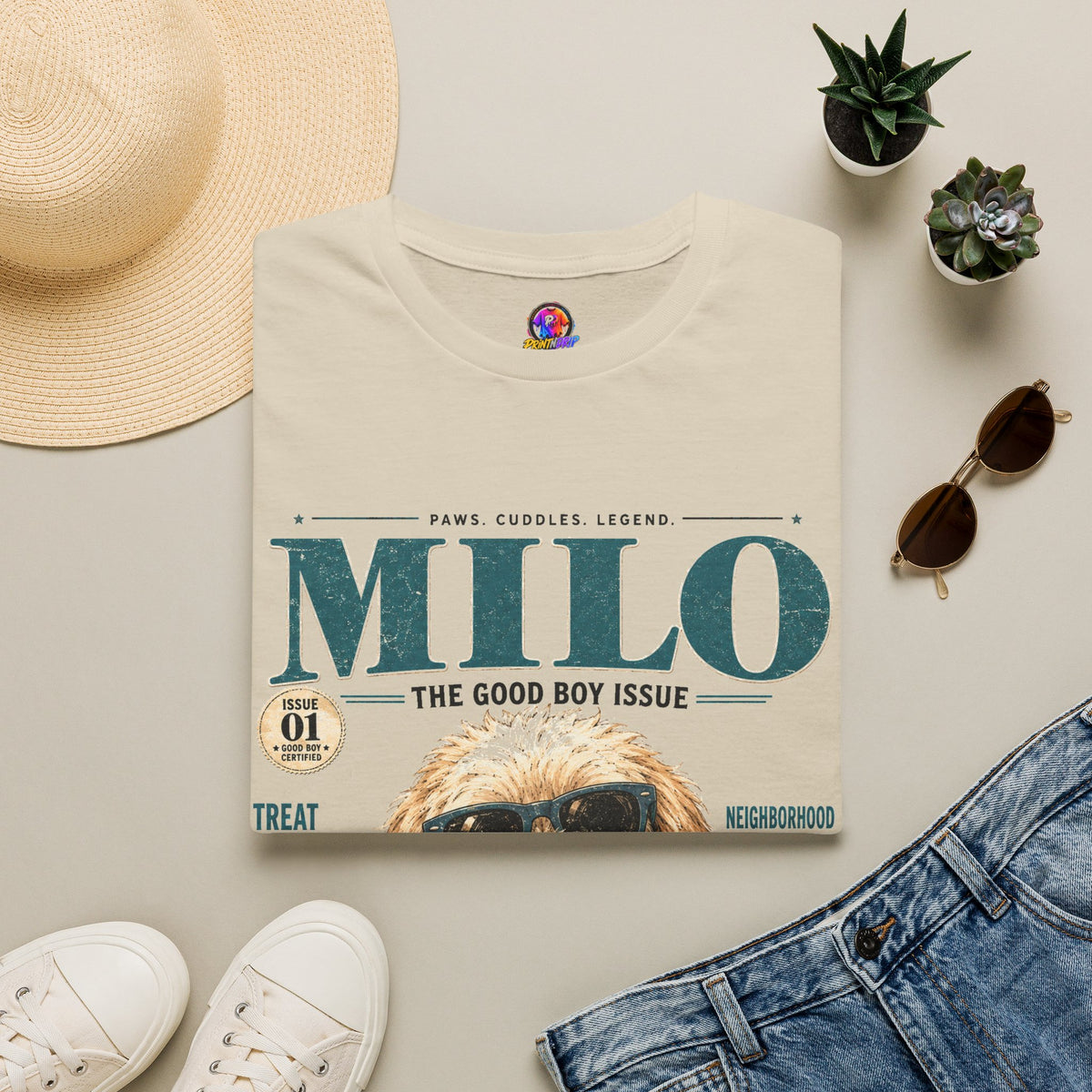 Milo 'The Good Boy Issue' T-Shirt — Cute Dog Magazine Cover Tee