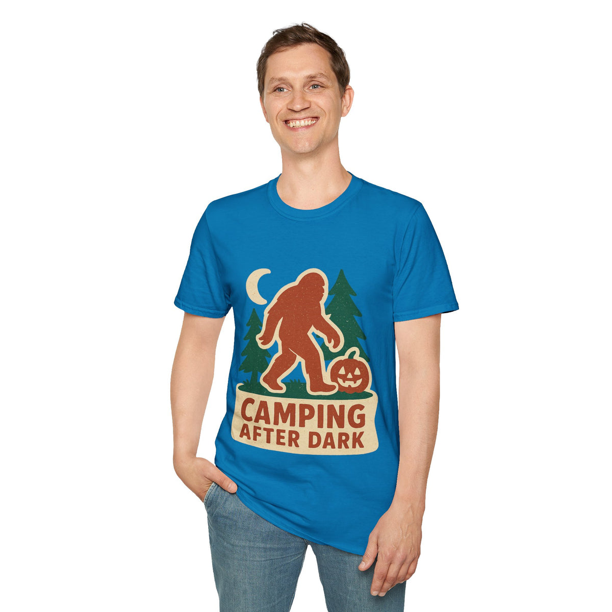 Camping After Dark T‑Shirt — Retro Bigfoot Camp Graphic Tee - Trending Now - August 2026