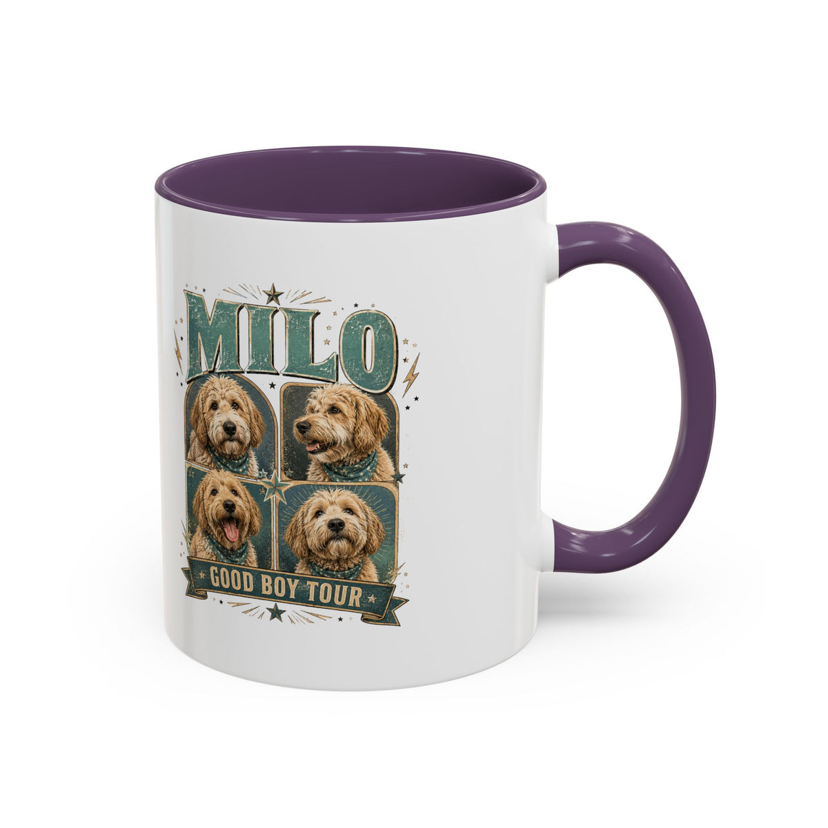 Milo Bailey Dog Dad Mom Milo 'Good Boy Tour' Accent Coffee Mug – Personalized Dog Lover Gift