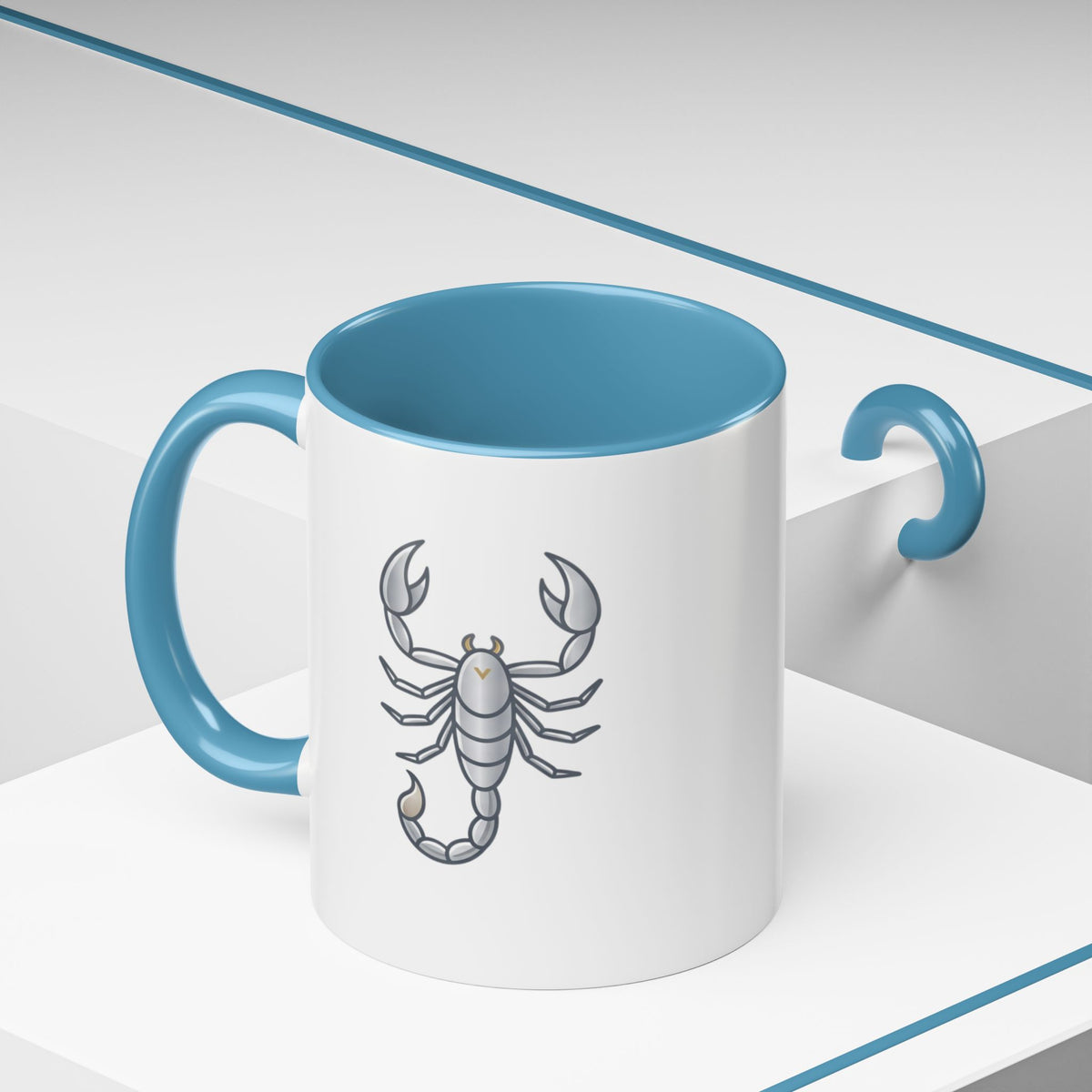 Scorpio Zodiac Accent Coffee Mug — Silver Scorpion Astrology Gift