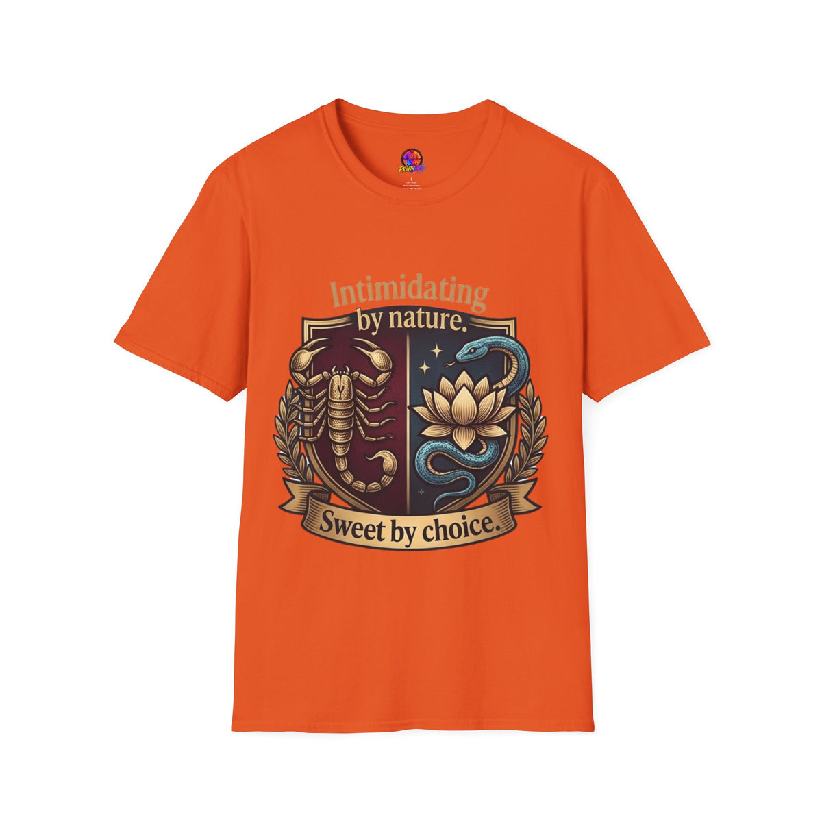 Intimidating by Nature T-Shirt — Scorpion & Snake Badge Design