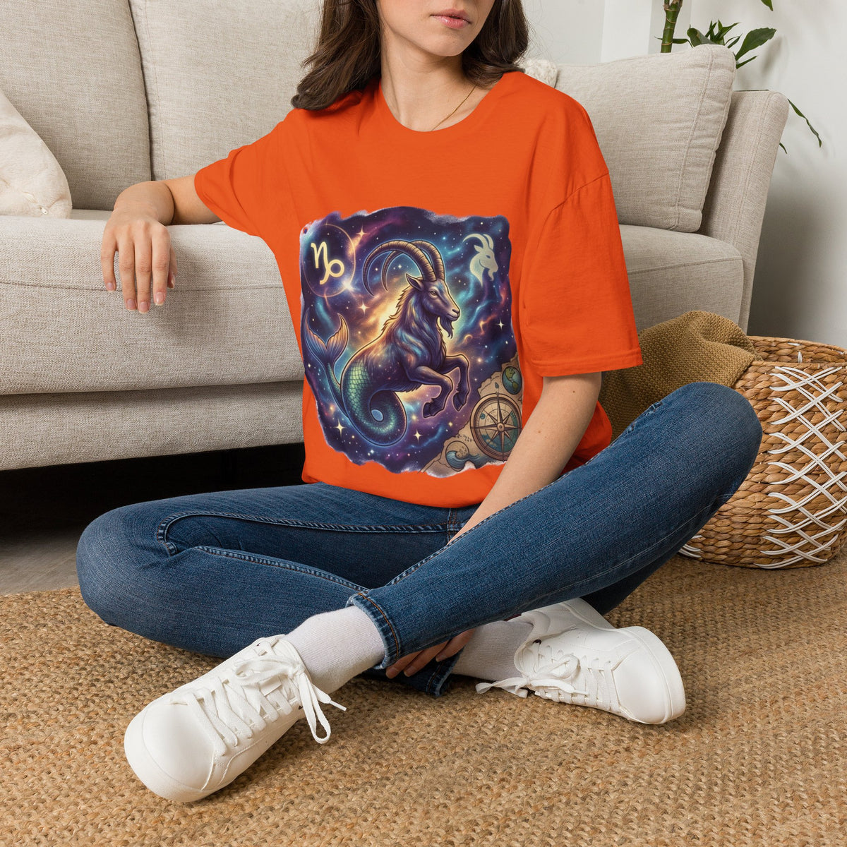 Capricorn Zodiac T-Shirt — Celestial Goat Astrology Tee