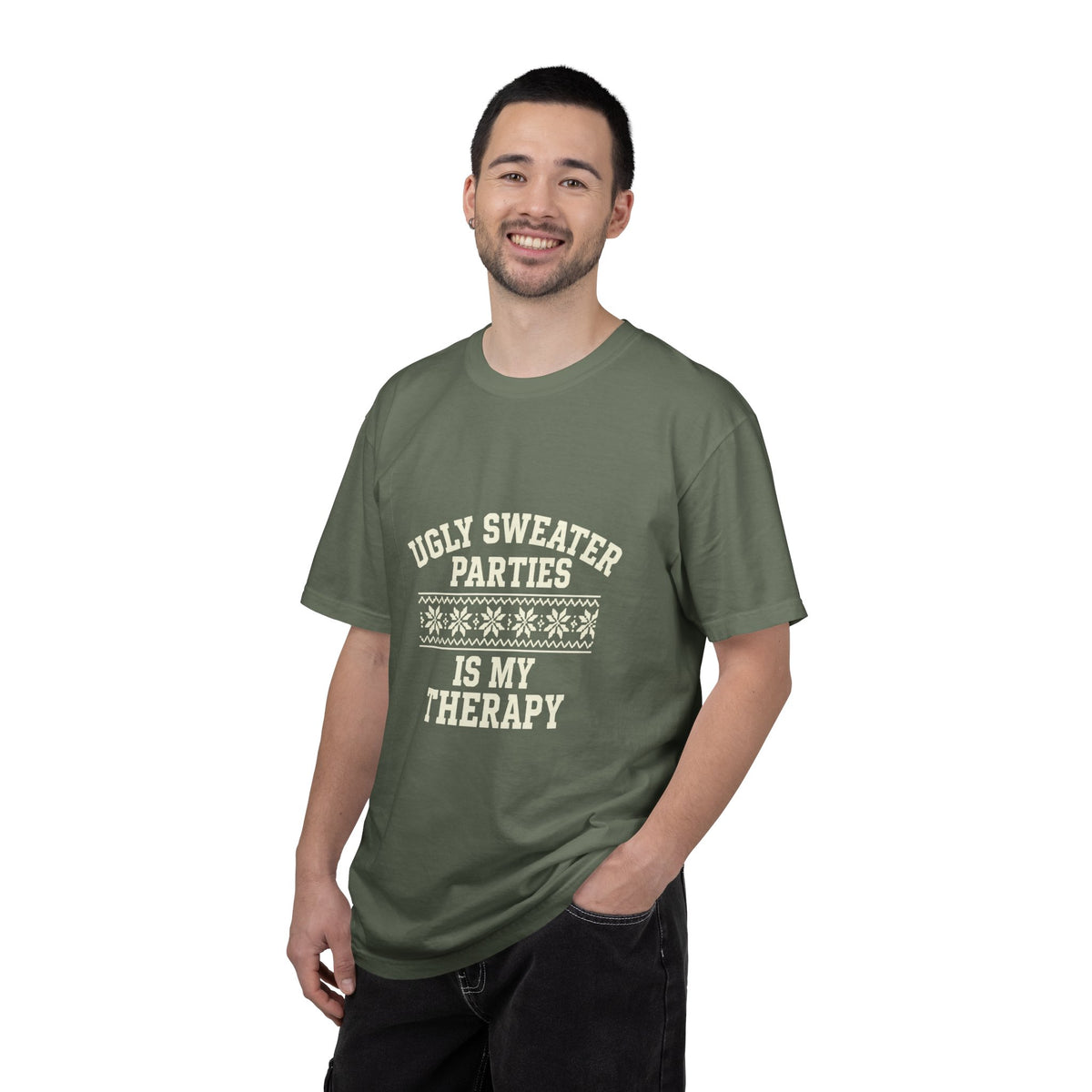 Ugly Sweater Parties Is My Therapy T-Shirt - Trending Now - October 2026