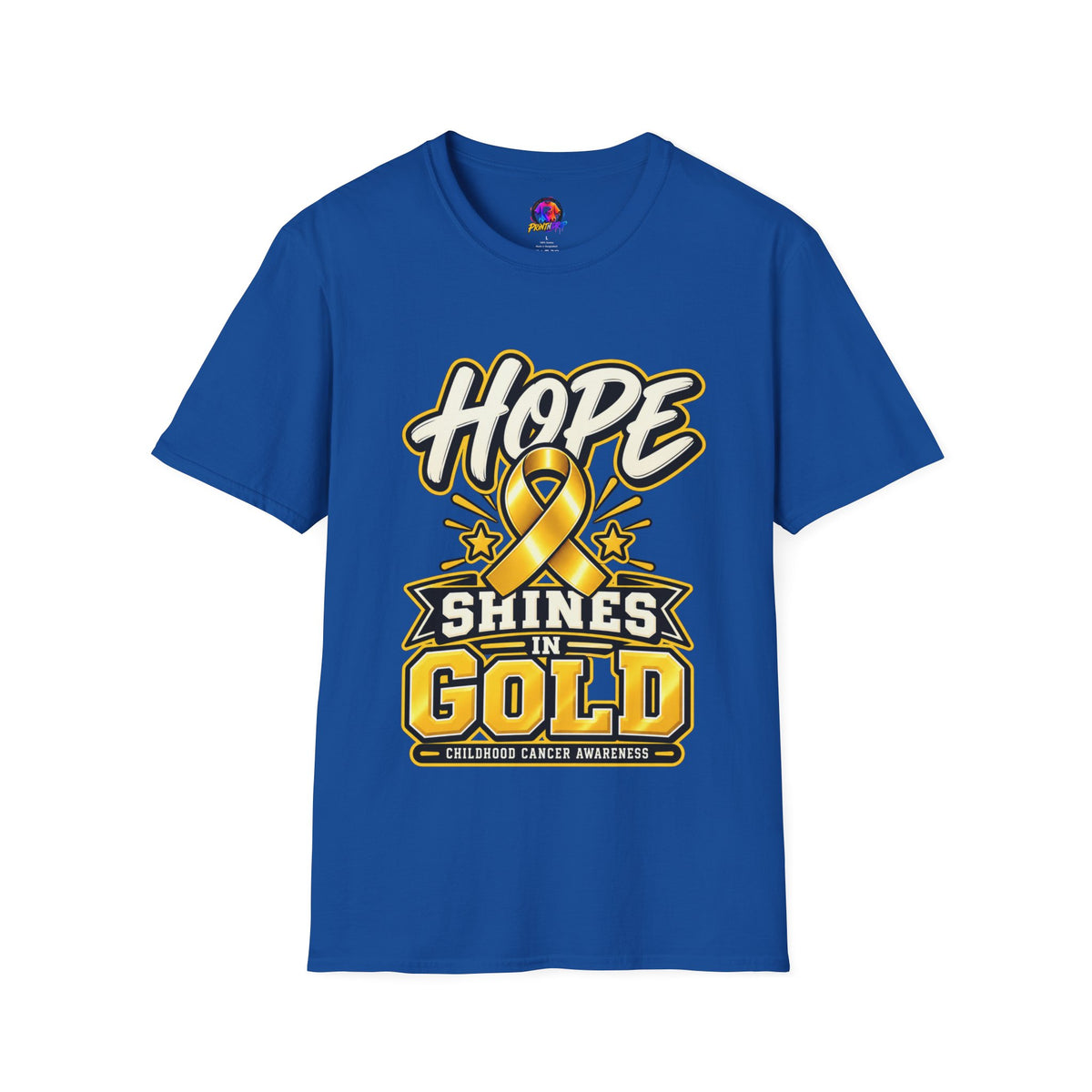 Hope Shines in Gold T-Shirt — Childhood Cancer Awareness Tee