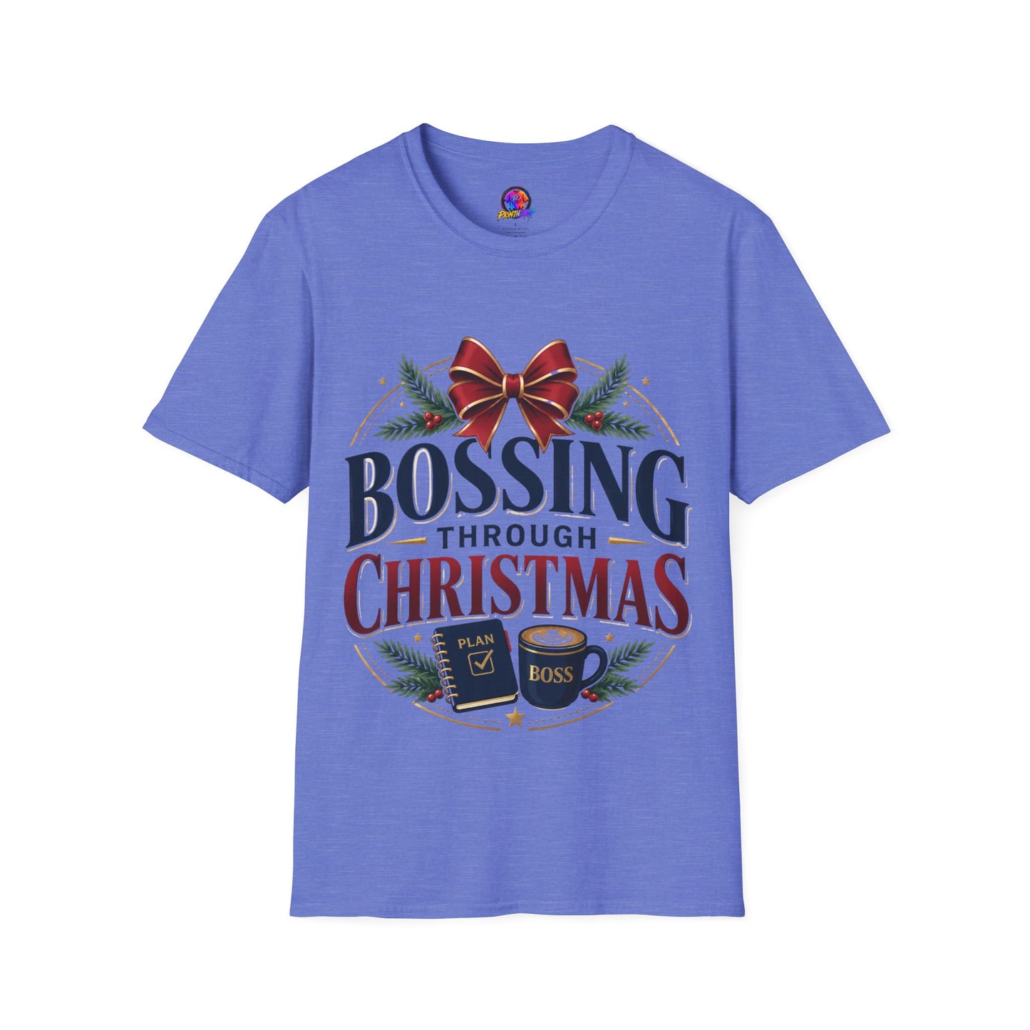 Christmas “Bossing Through Christmas” T‑Shirt — Funny Holiday Boss Gift