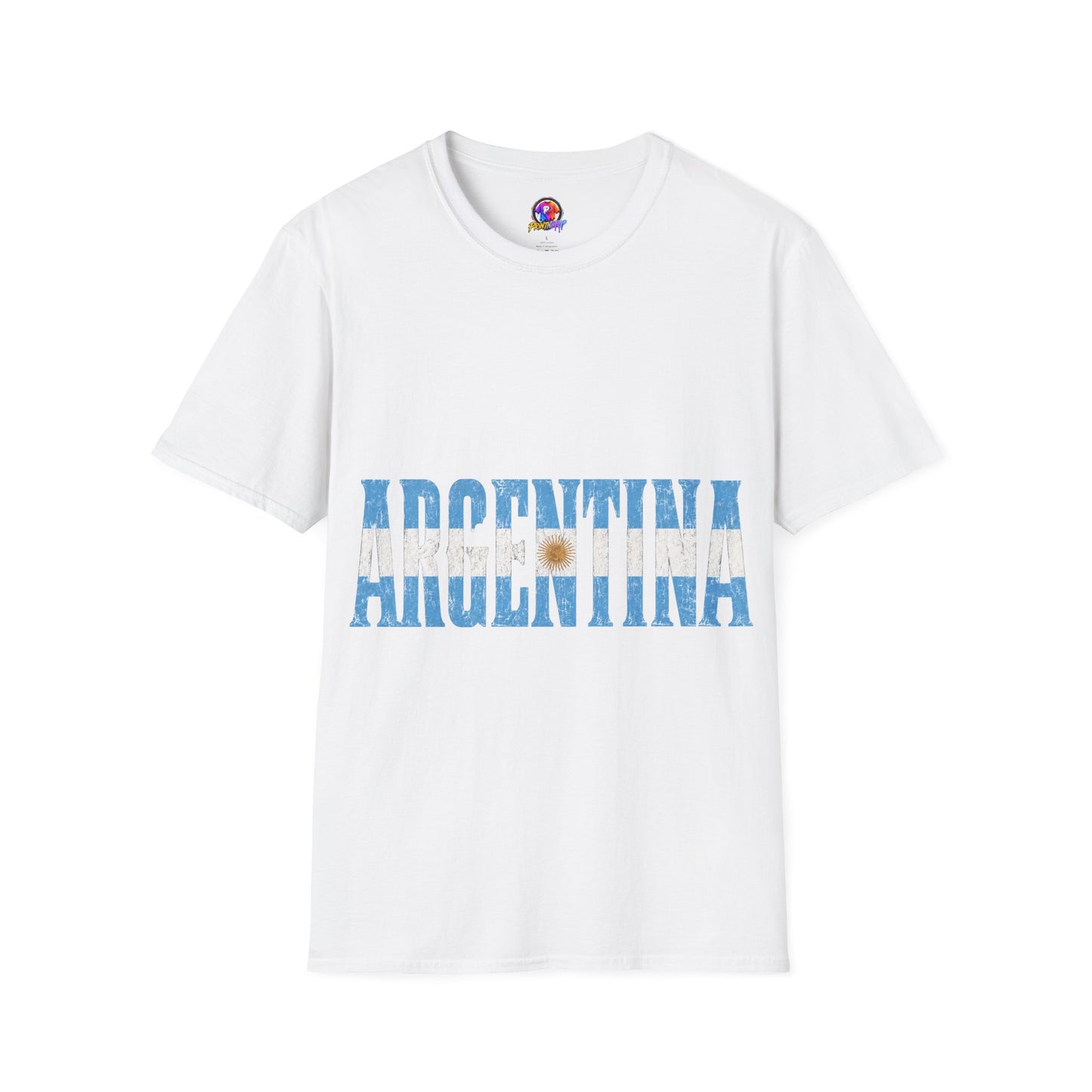 Argentina Beach Vibes T-Shirt — Distressed Blue "ARGENTINA" Graphic