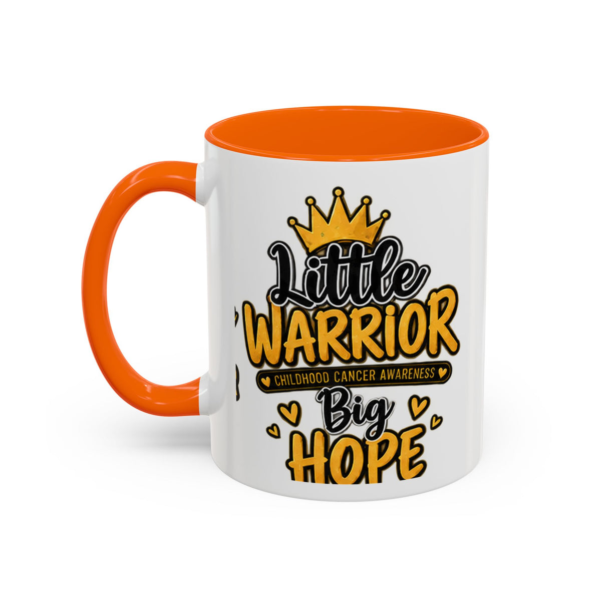 Little Warrior Childhood Cancer Awareness Coffee Mug – "Big Hope" Accent Mug