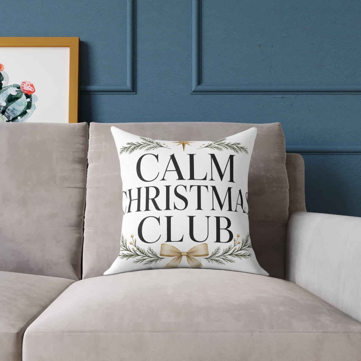 Christmas Calm Christmas Club Holiday Throw Pillow