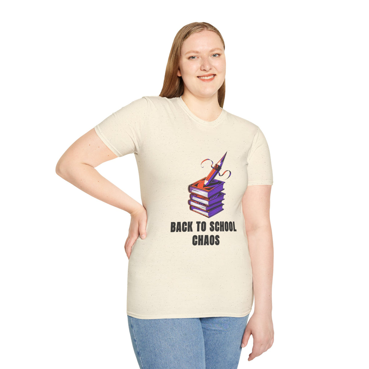 Back to School Chaos T-Shirt — Cute Stacked Books & Pencil Design - Trending Now - August 2026