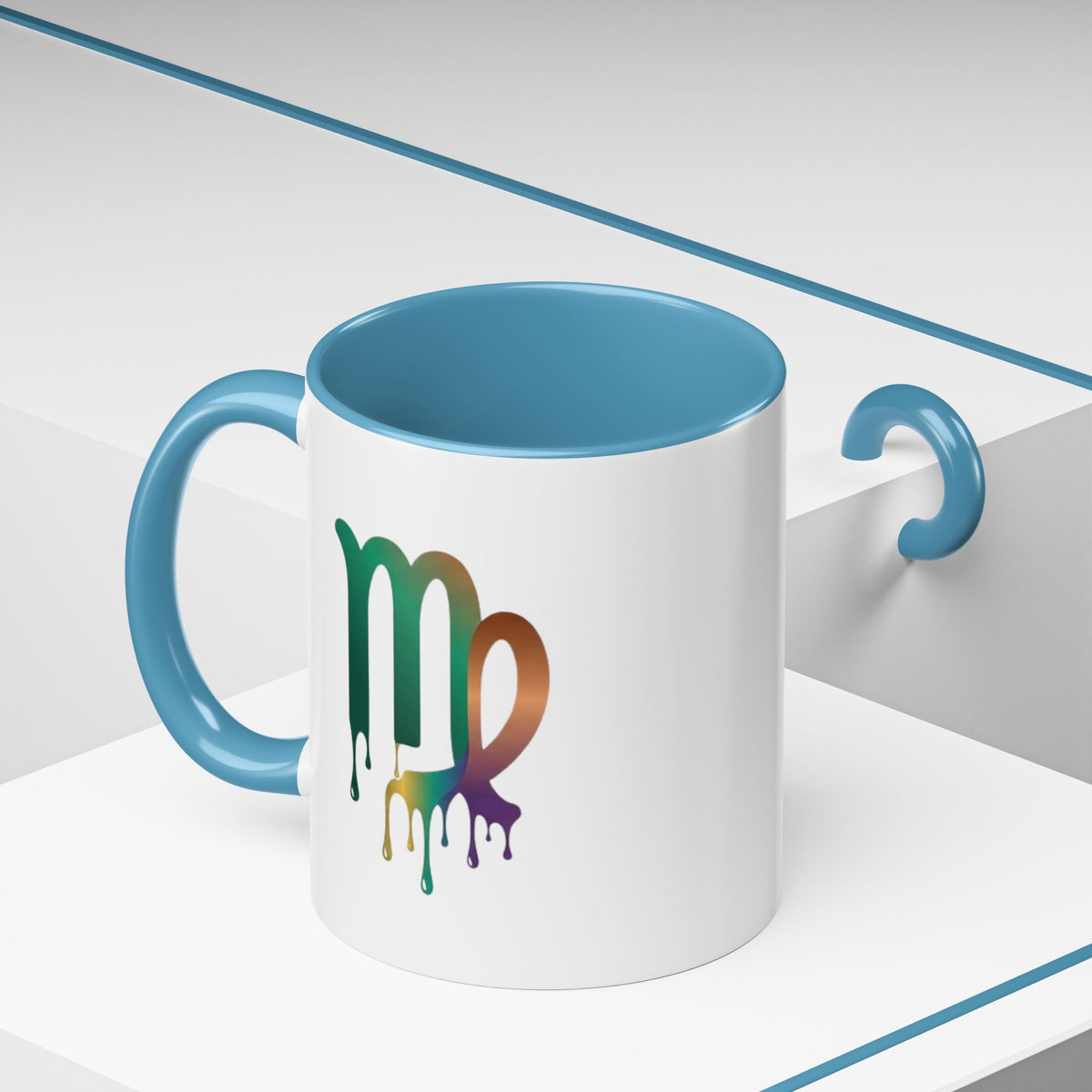 Virgo Zodiac Virgo Drip Accent Coffee Mug — Colorful Zodiac Astrology Gift