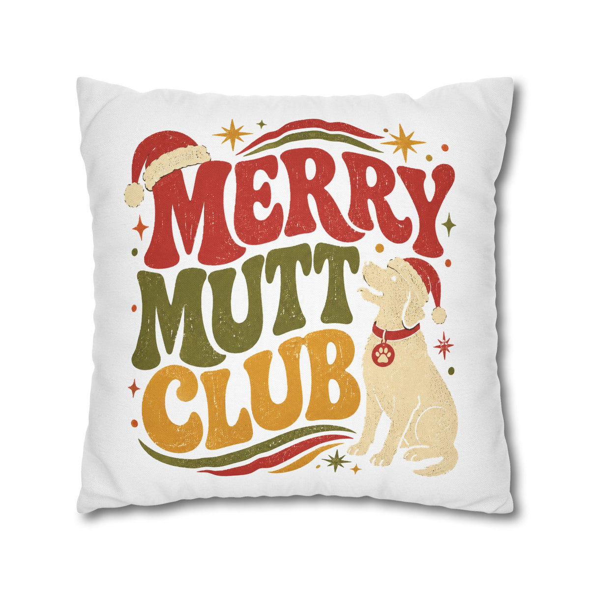 Merry Mutt Club Christmas Pillowcase Modern Day Christmas