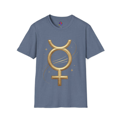 T-Shirt — Gold Mercury Astrology Symbol Tee (Mercury in Taurus)