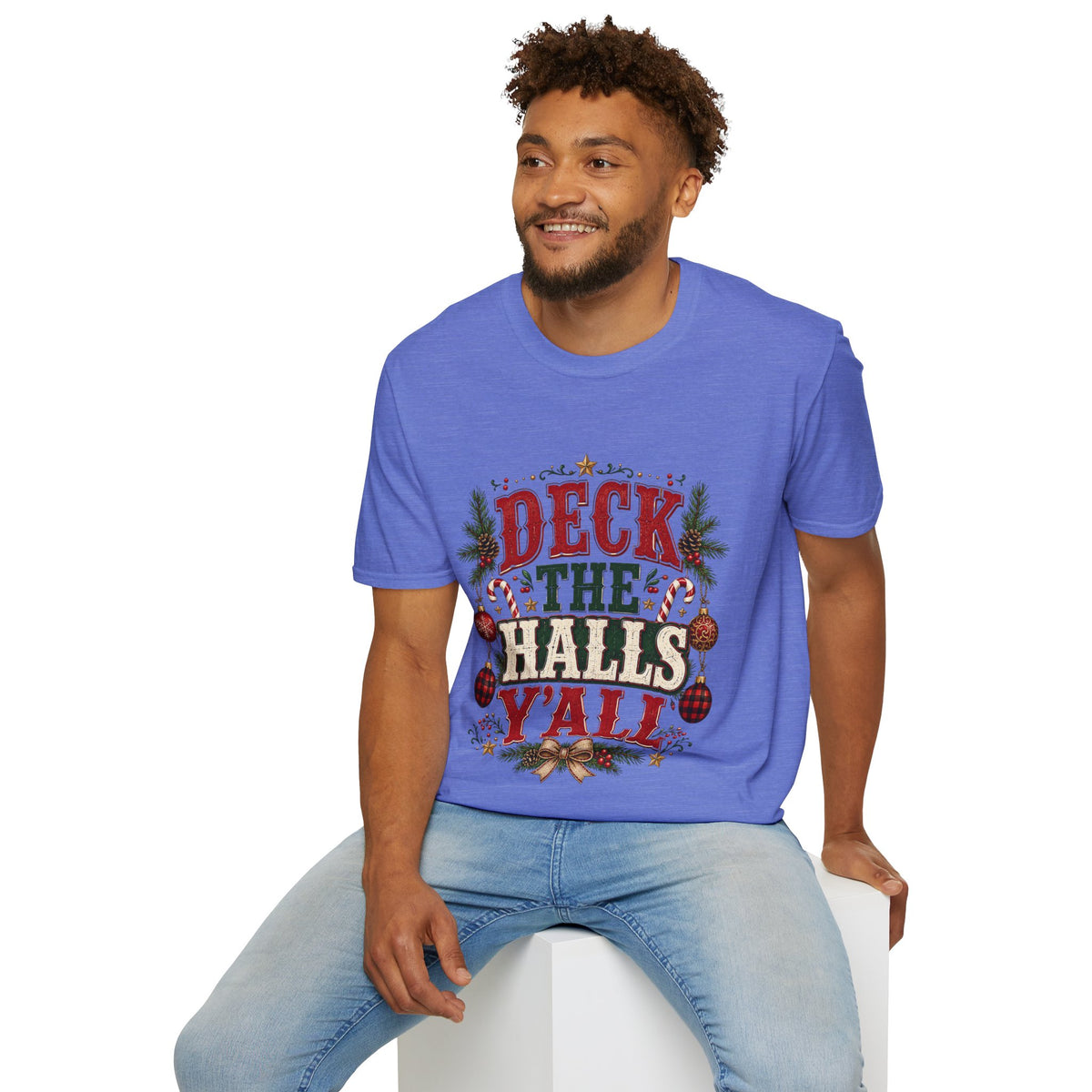 Deck the Halls Y'All T-Shirt — Festive Christmas Holiday Tee