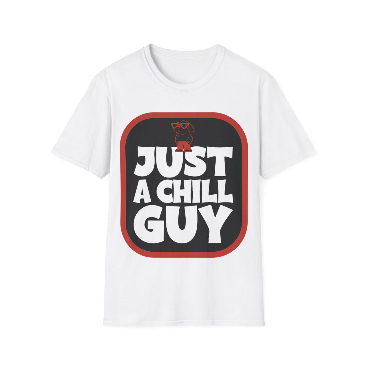 Just A Chill Guy Red Rounded Square T-Shirt - Viral Meme Aesthetic Graphic Tee - Trending Now - September 2026