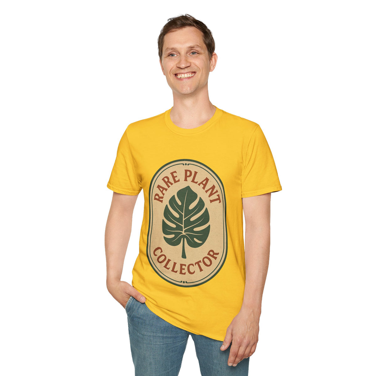 "Rare Plant Collector" Monstera Leaf Emblem Tee - Vintage Aesthetic Houseplant Hunter White T-Shirt - Trending Now - September 2026