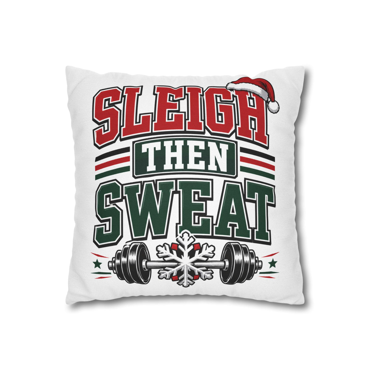 Sleigh Then Sweat Holiday Gym Pillowcase Modern Day Christmas
