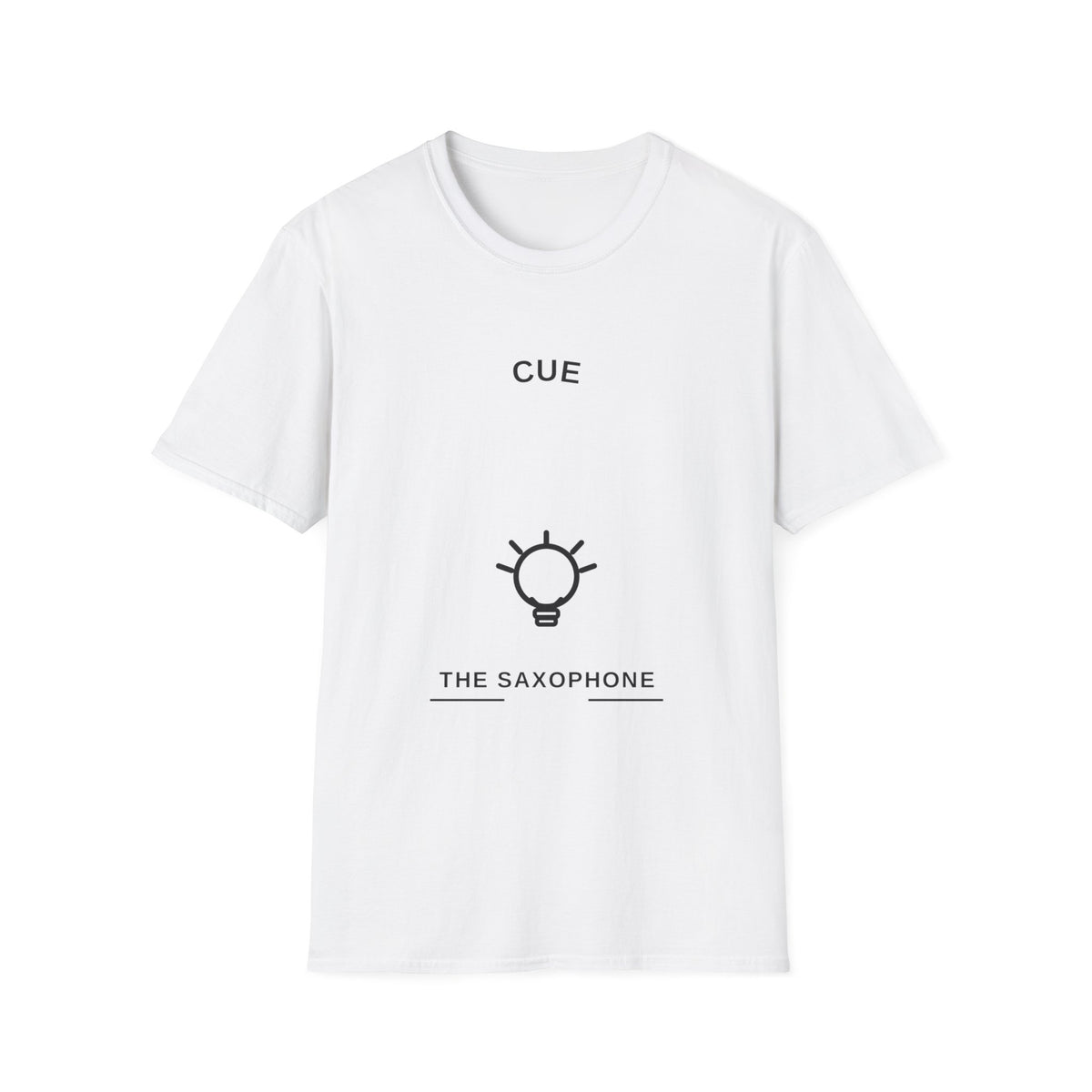 Cue The Saxophone Lightbulb Idea Musical White Graphic Tee - Trending Now - September 2026