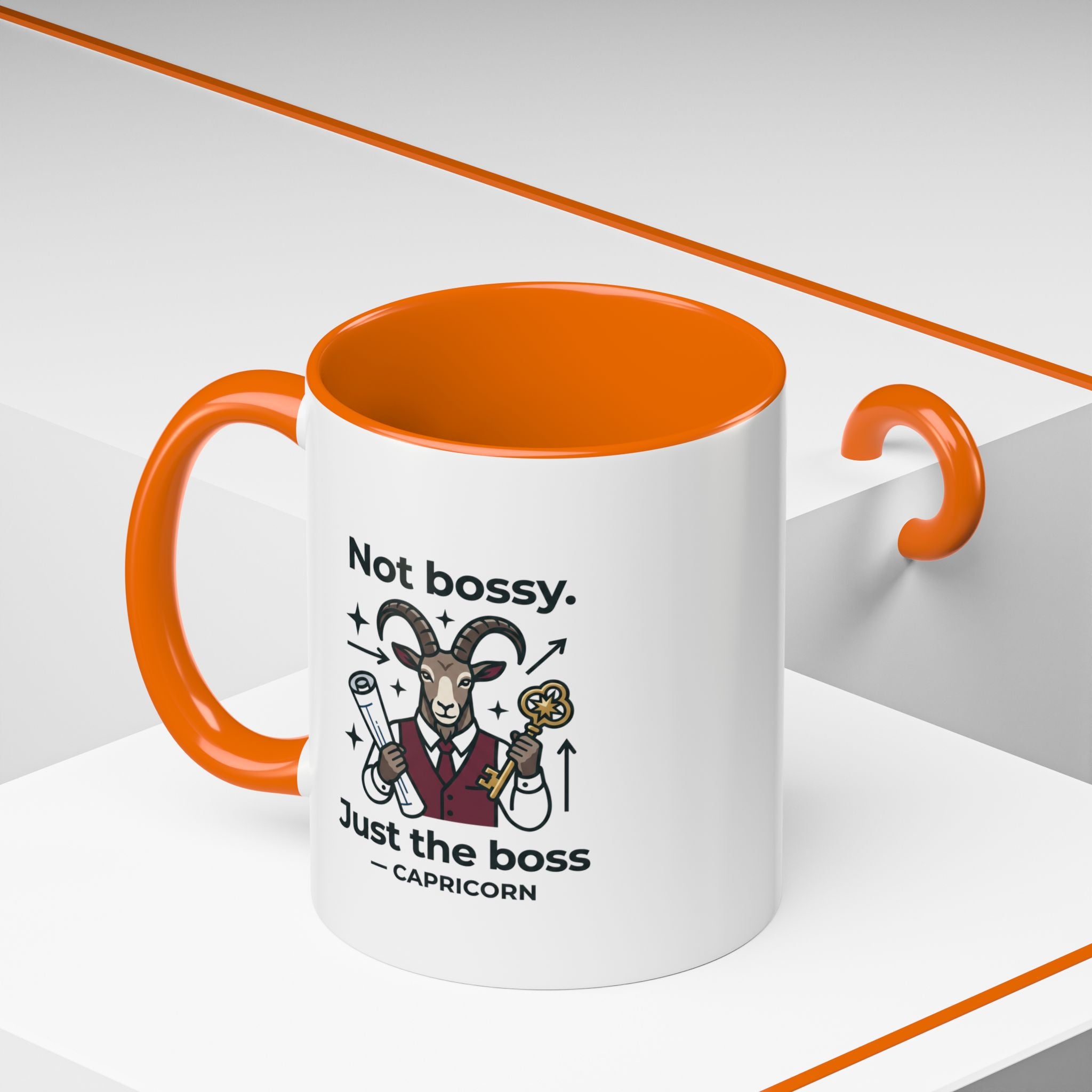 Capricorn Coffee Mug — "Not Bossy, Just the Boss" Zodiac Accent Mug (11/15oz)