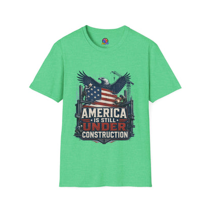 T-Shirt — 'America Is Still Under Construction' Patriotic Eagle Graphic