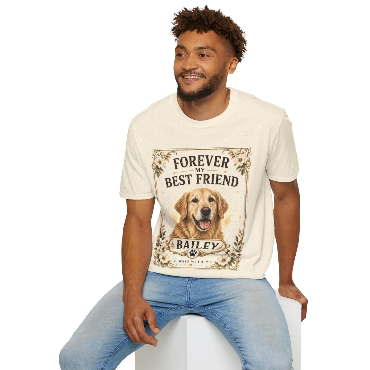 Forever My Best Friend Dog T-Shirt — Personalized Golden Retriever Tribute