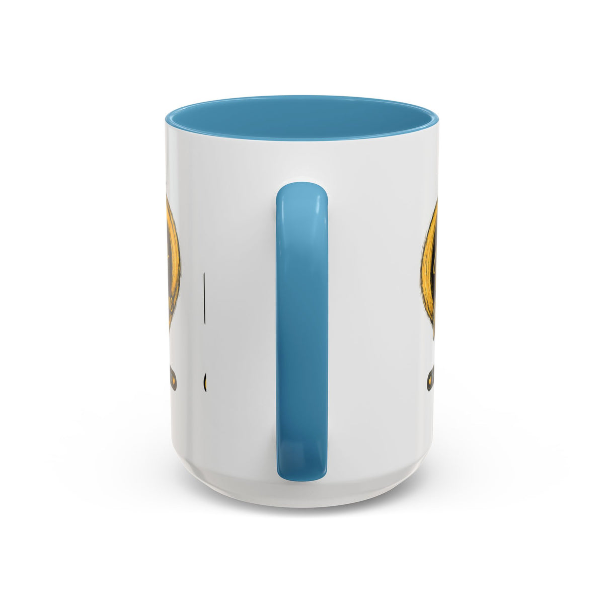 Childhood Cancer Awareness Accent Coffee Mug — "In This Family No One Fights Alone"