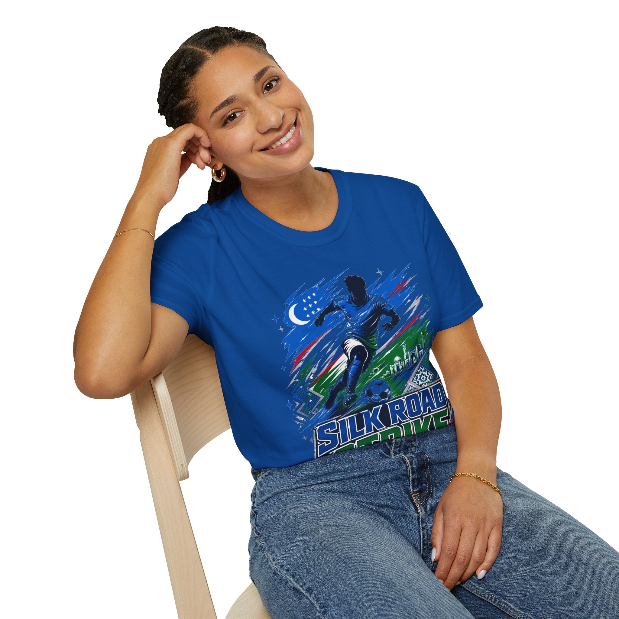 Silk Road Strike Soccer T-Shirt — Uzbekistan Football Graphic Tee