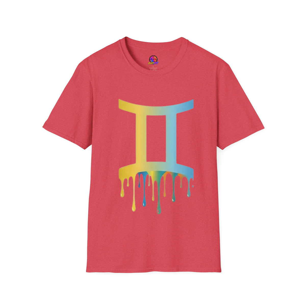 Gemini Drip Zodiac T-Shirt — Rainbow Gemini Symbol Tee