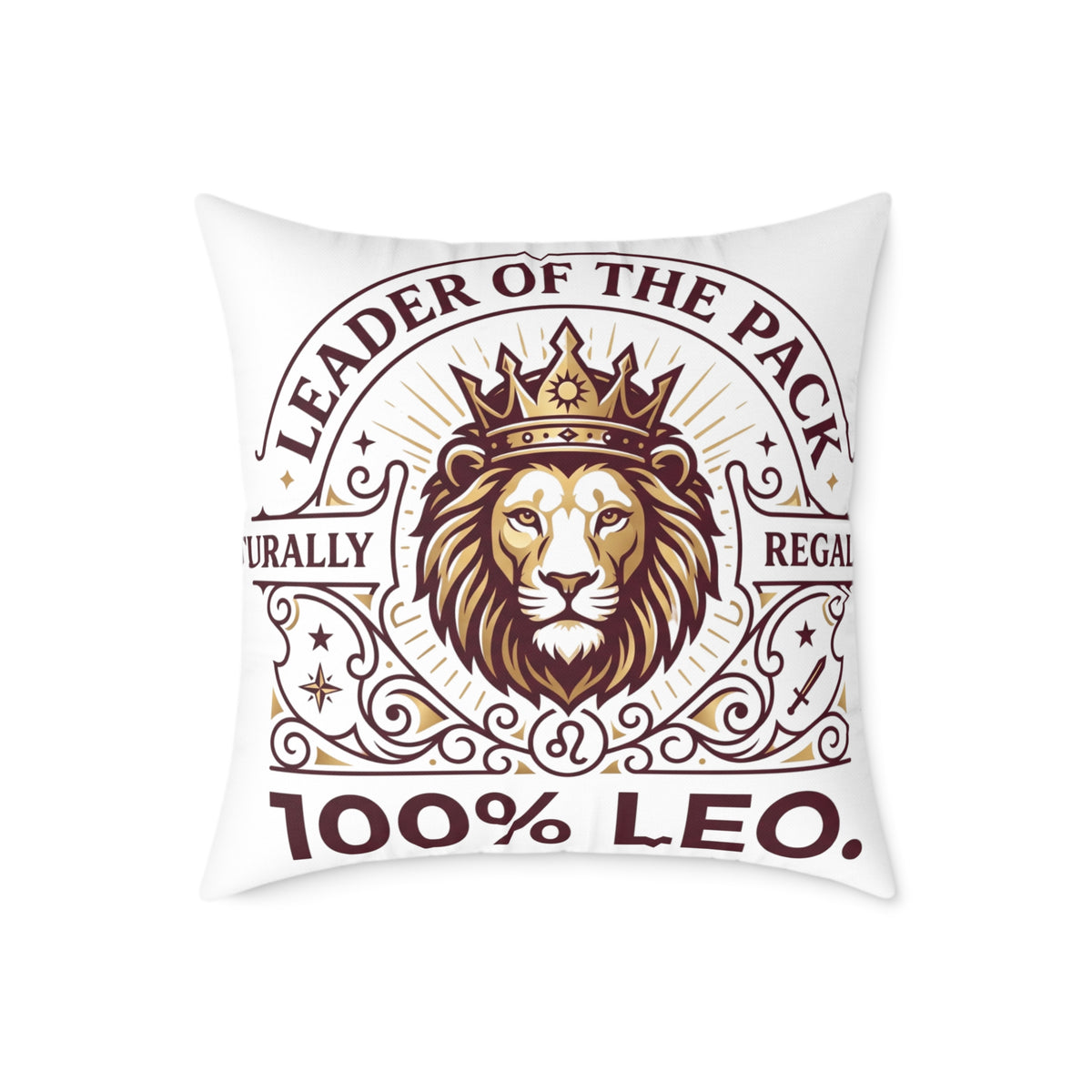 Leo Zodiac Leader Of The Pack Square Poly Canvas Pillow