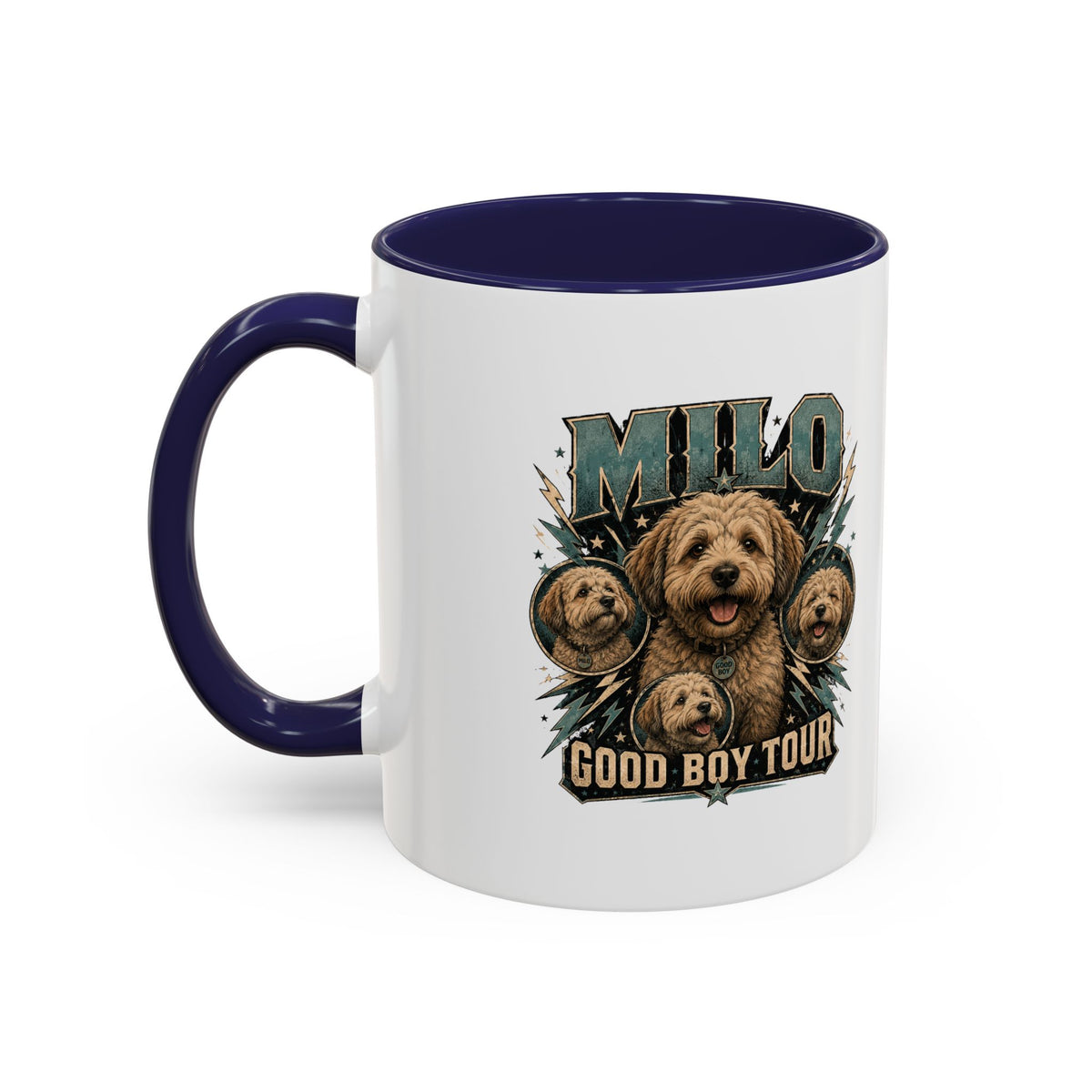 Milo Bailey Dog Dad Mom Milo "Good Boy Tour" Accent Coffee Mug – Personalized Dog Lover Gift