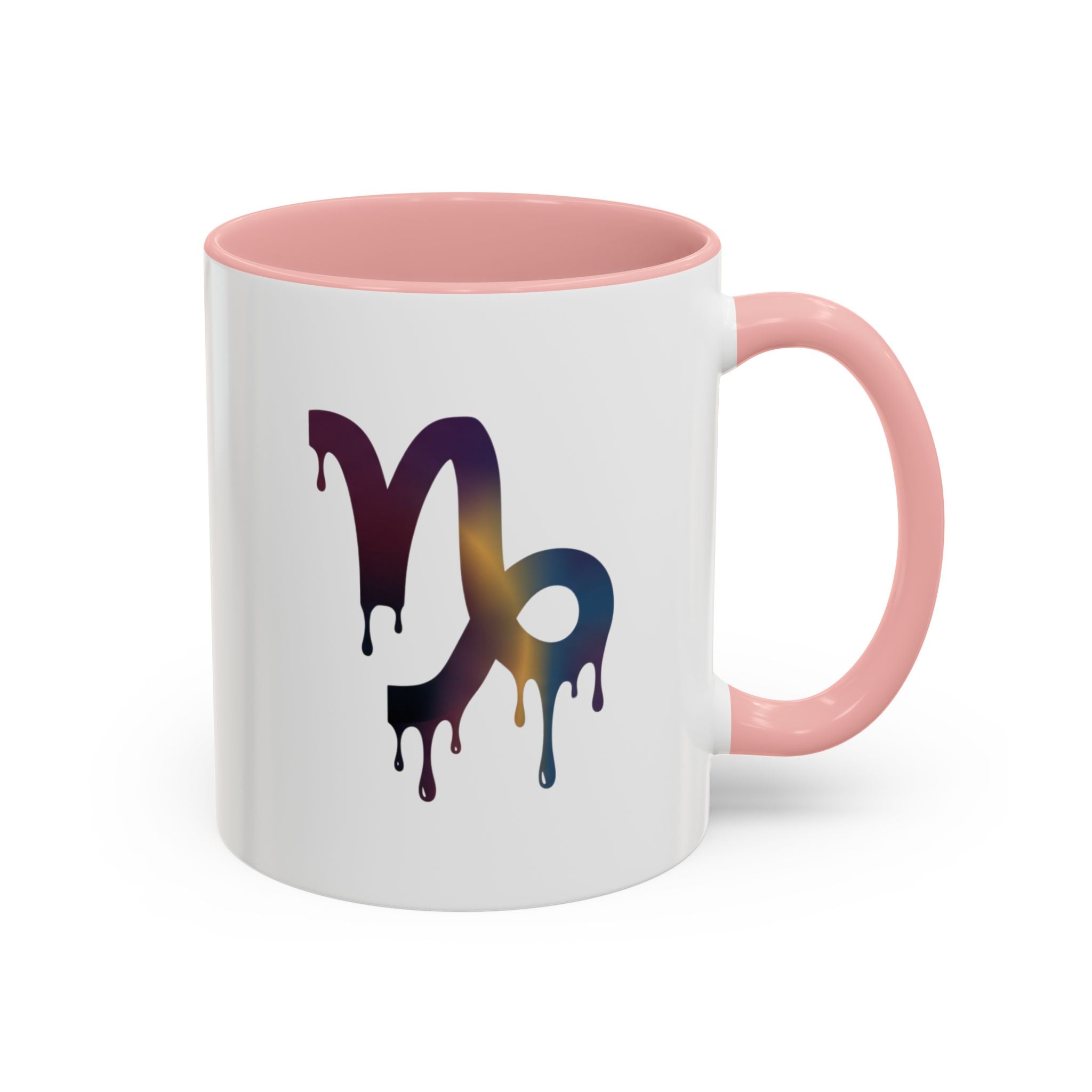 Capricorn Drip Accent Coffee Mug — Zodiac Symbol Gradient